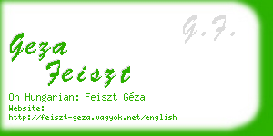 geza feiszt business card